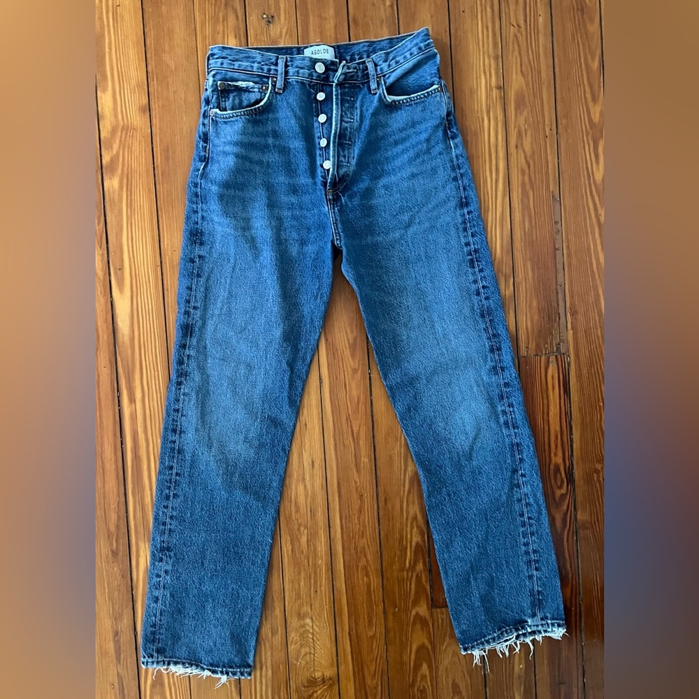 Agolde 90's Pinch Waist High Rise Straight in Range, size 27